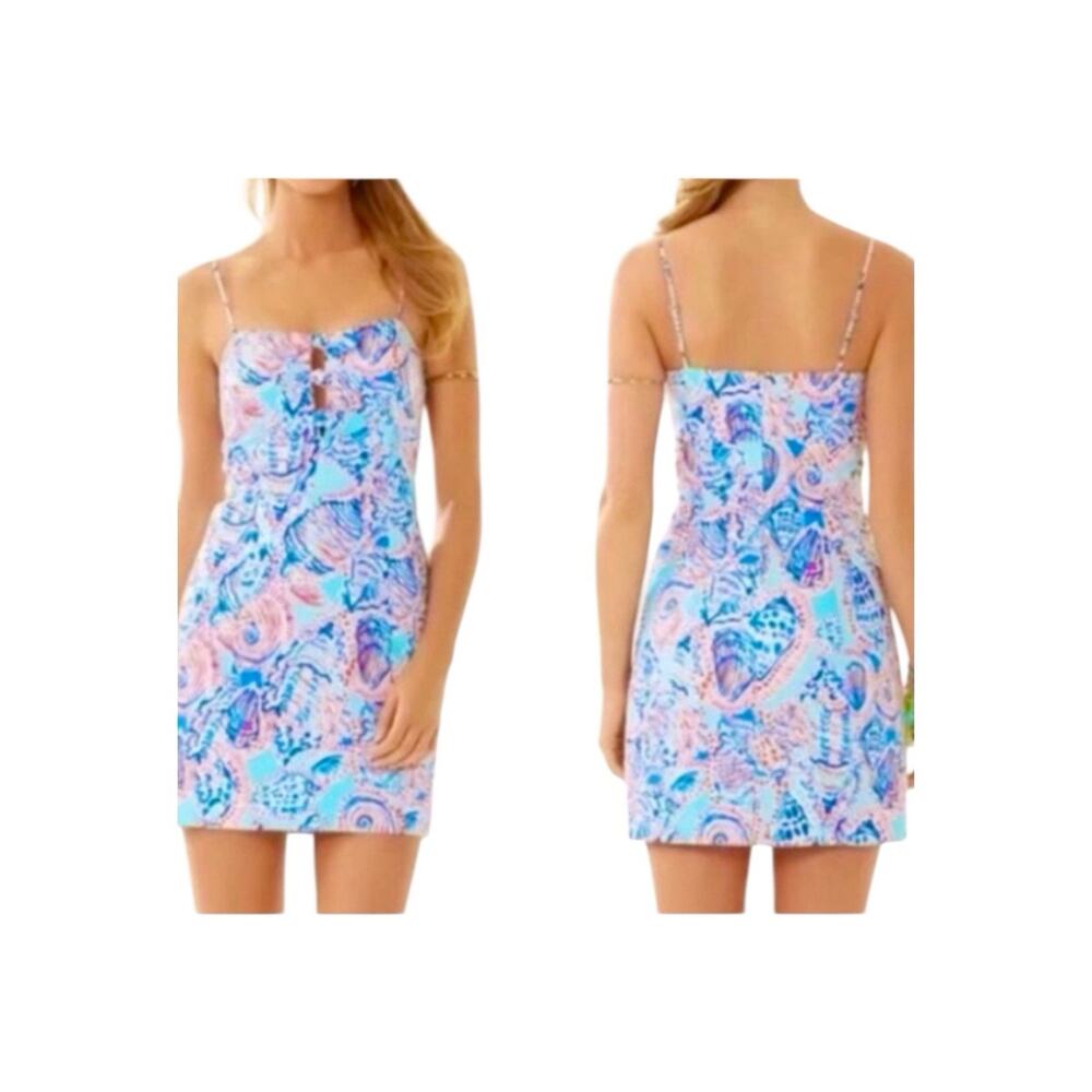 LILLY PULITZER Petra Padded Bust Bow Dress in Shell Me About It Size 8